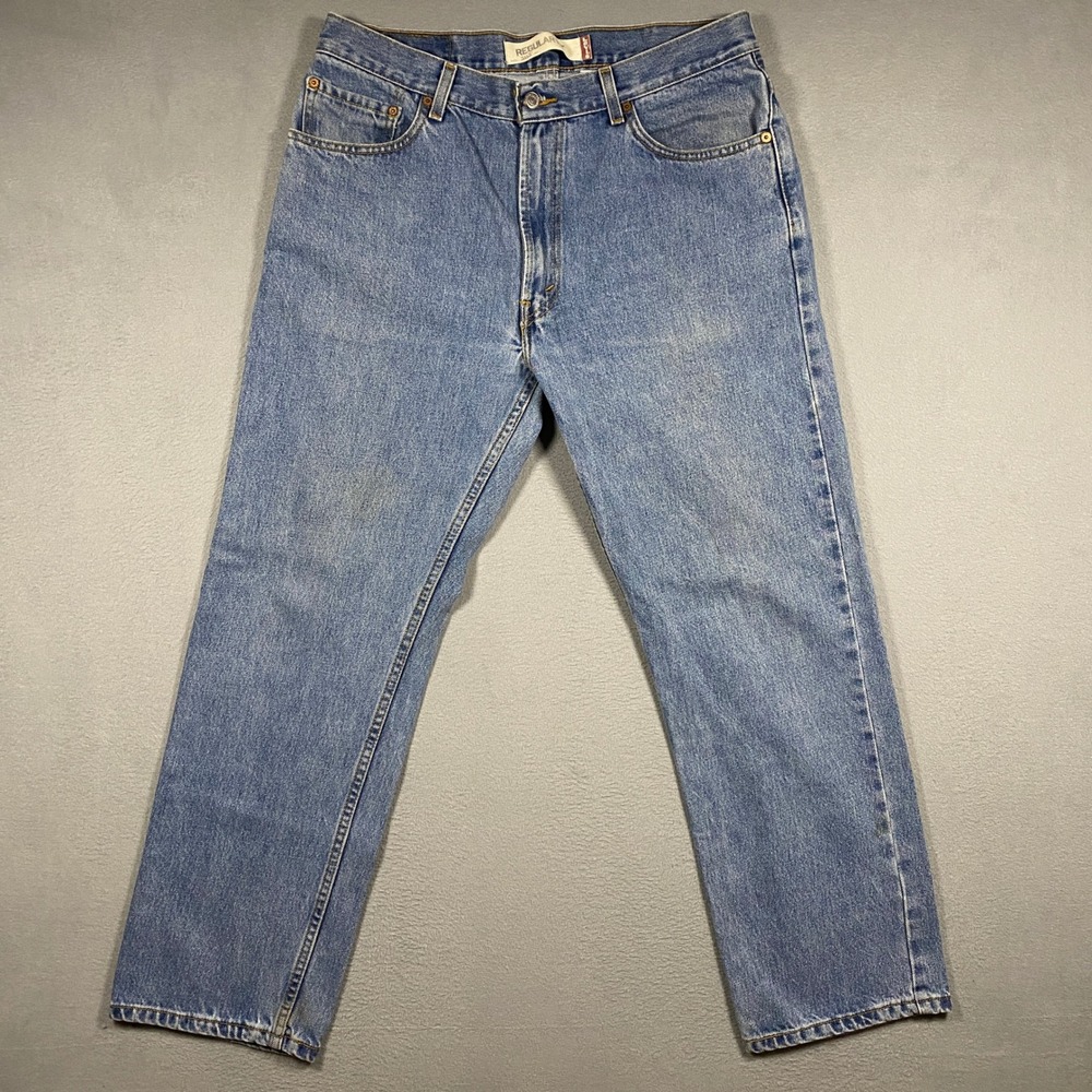 Y2K Levis 505 Regular Fit Jeans Mens 36x30 Blue Medium Wash Straight Leg Denim